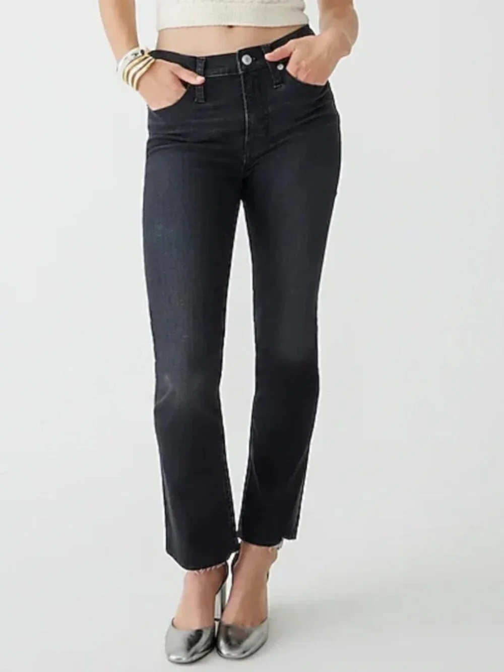 New J. Crew Demi Boot Crop Raw Hem Jeans Size 29P